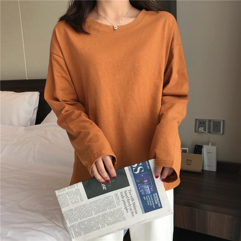 Solid Colors Aesthetic Long Sleeve Loose Shirt