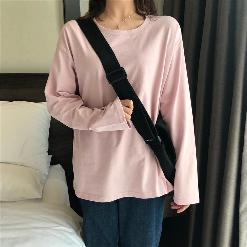 Solid Colors Aesthetic Long Sleeve Loose Shirt