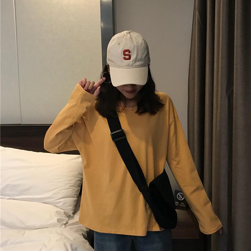 Solid Colors Aesthetic Long Sleeve Loose Shirt
