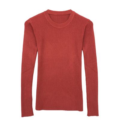 Solid Colors Knit Slim Long Sleeve Shirt