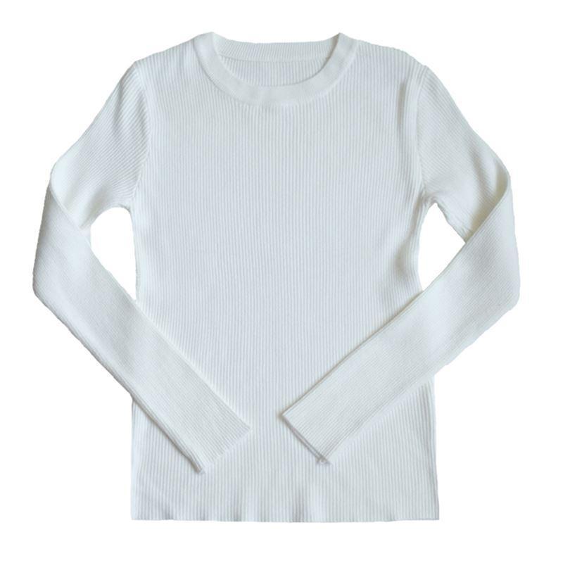 Solid Colors Knit Slim Long Sleeve Shirt