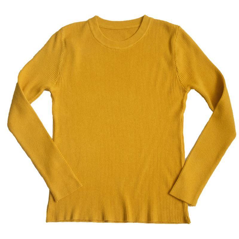 Solid Colors Knit Slim Long Sleeve Shirt