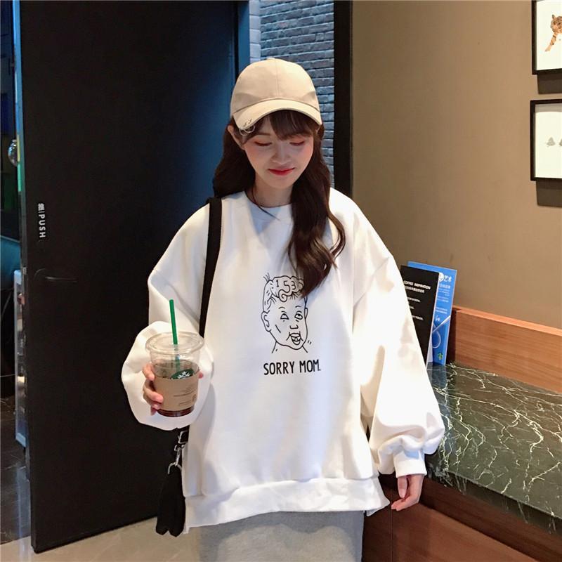 Sorry Mom Letters Print Loose Sweatshirt