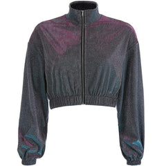 Sparkly Cropped Retro Long Sleeved Jacket