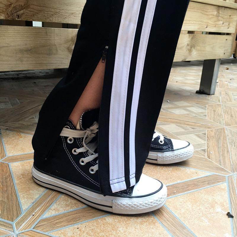 Sportish Ankle Cut Grunge Black Aesthetic Elastic Pants