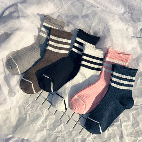 Sportish Lines Middle High Ankle Natural Colors Socks