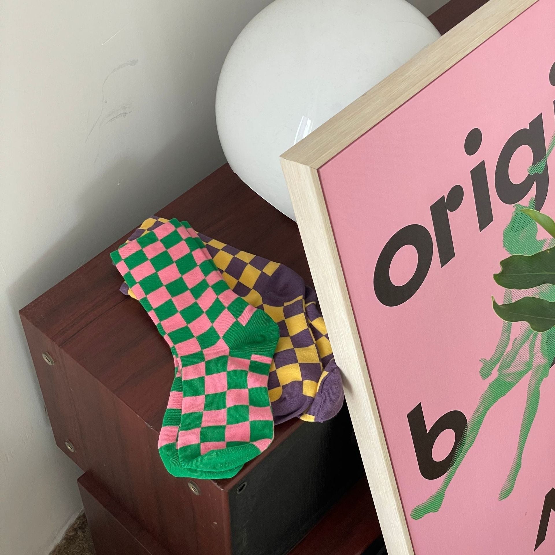 Sporty Skater Aesthetic Colorful Checkered Socks