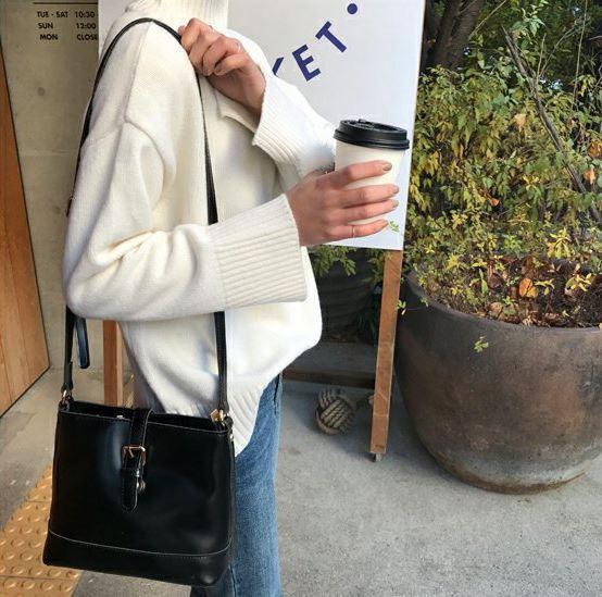 Square Crossbody Strap Flap Buckle Retro Leather Pu Bag