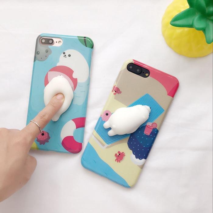 Squishy Rubber Bear And Seal Iphone Case