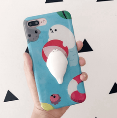 Squishy Rubber Bear And Seal Iphone Case