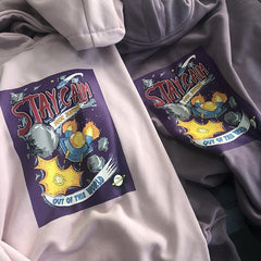 Stay Calm Letters Pastel Colors Hooded Sweatshirt