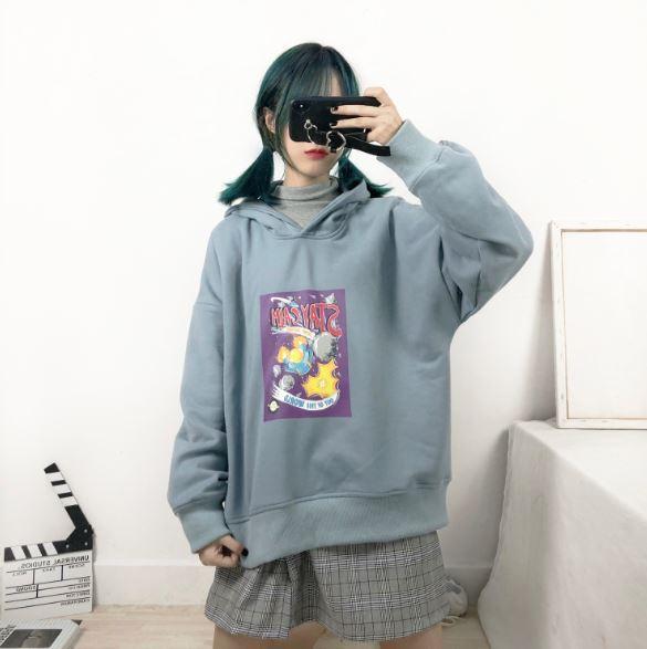 Stay Calm Letters Pastel Colors Hooded Sweatshirt