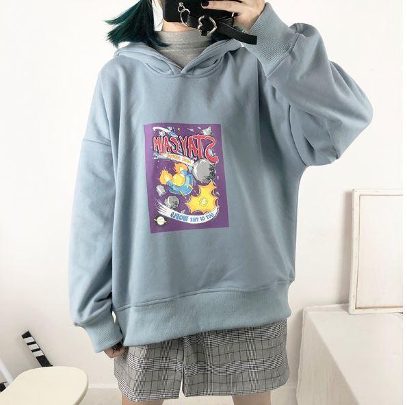 Stay Calm Letters Pastel Colors Hooded Sweatshirt