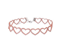 Suede Heart Holes Soft Vintage Choker