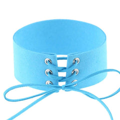 Suede Thick Laceup Choker