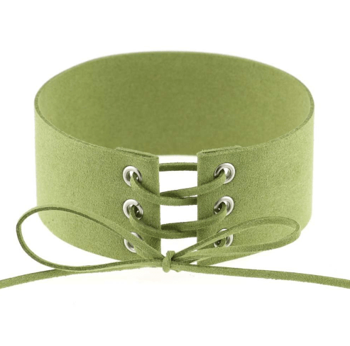 Suede Thick Laceup Choker