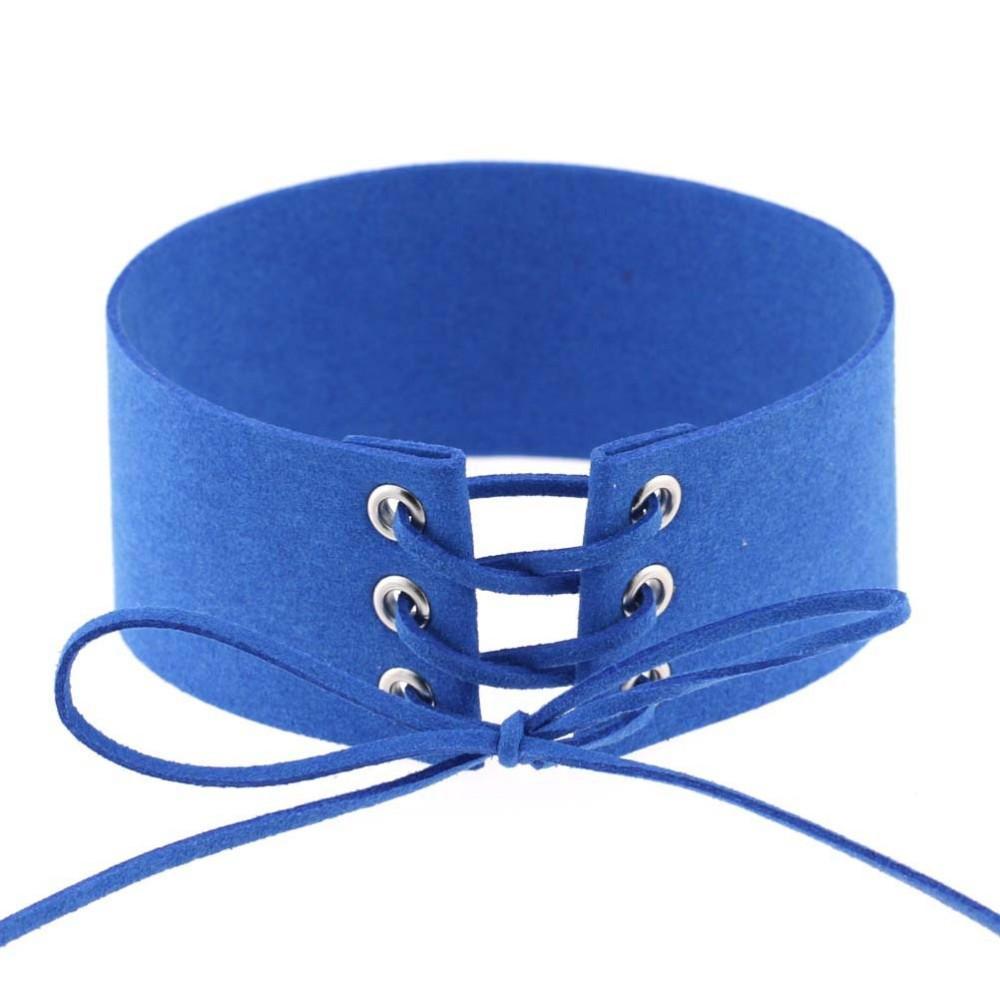 Suede Thick Laceup Choker