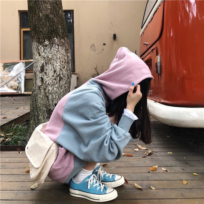 Sweet Pastel Colors Aesthetic Oversized Hoodie