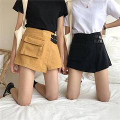 Techwear Hidden Shorts Black Turmeric Mini Skirt