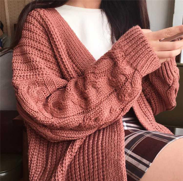 Thick Knit Volume  Aesthetic Buttons Cardigan