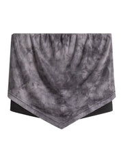 Tie Dye Gray Double Layer Mesh Tube Strapless Crop Top