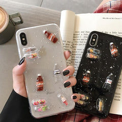 Transparent Bottles Capsules Iphone Cover Case