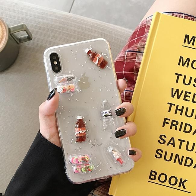 Transparent Bottles Capsules Iphone Cover Case