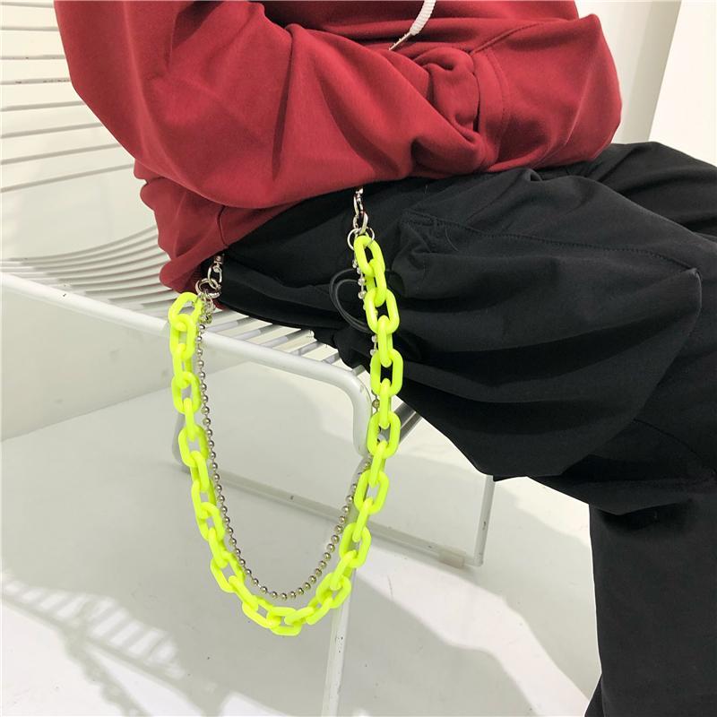 Transparent Double Bead Neon Color Waist Chains