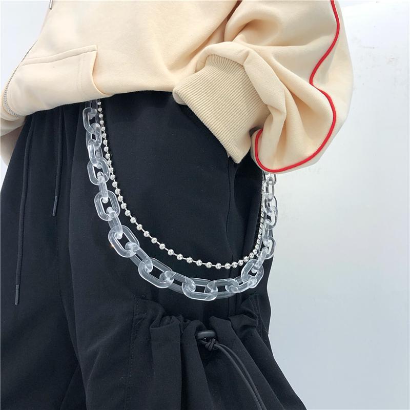 Transparent Double Bead Neon Color Waist Chains