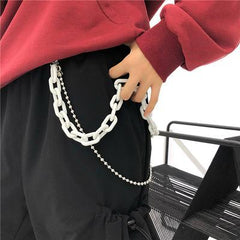 Transparent Double Bead Neon Color Waist Chains