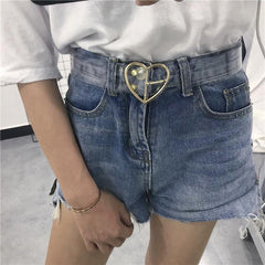 Transparent Heart Buckle Round Cute Girly Belt