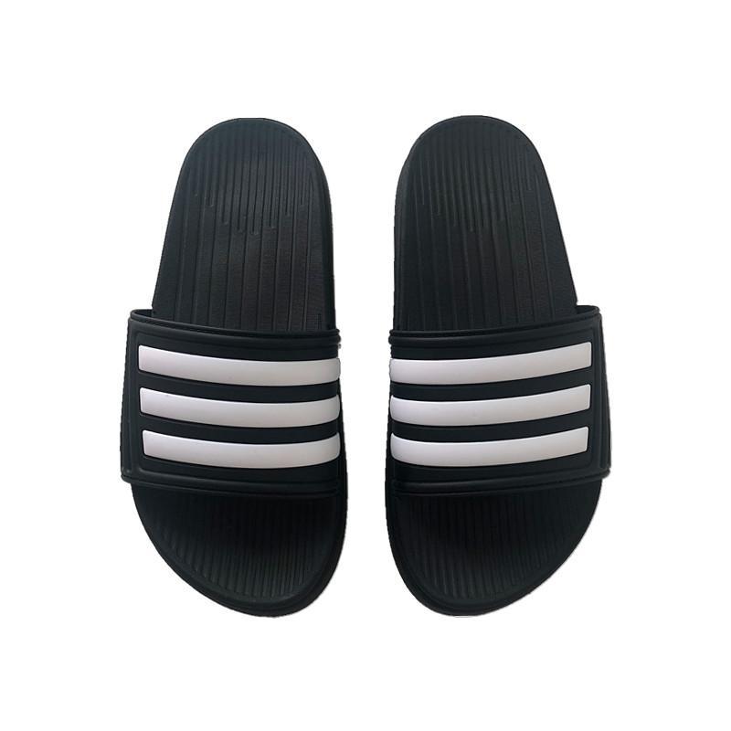 Triple Stripes Open Toe Rubber Flat Slipper Sandals