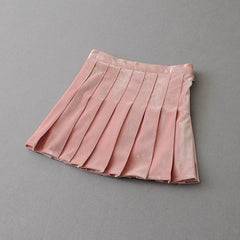 Velvet Shiny Soft Pleated Skirt