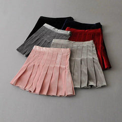 Velvet Shiny Soft Pleated Skirt