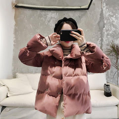 Velvet Side Zipped Warm Outwear Jacket