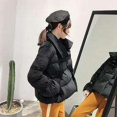 Velvet Side Zipped Warm Outwear Jacket