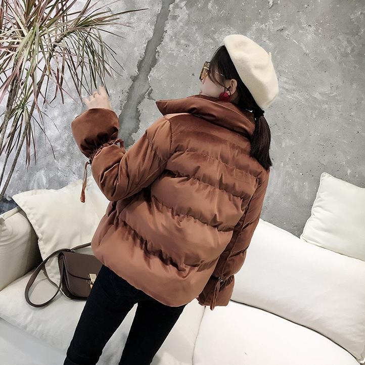 Velvet Side Zipped Warm Outwear Jacket