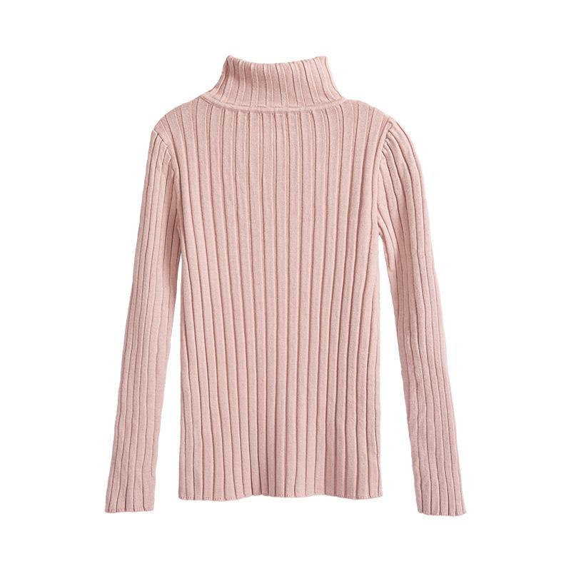 Vintage Aesthetic High Collar Slim Ribbed Jumper