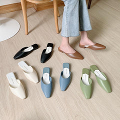 Vintage Aesthetic Sharp Nose Cut Elegant Slipper Sandals