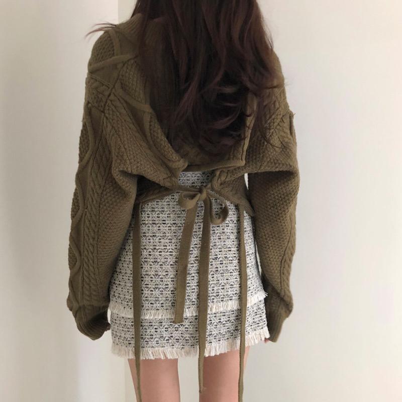 Vintage Loose Knit Braids Sweater + Small Skirt