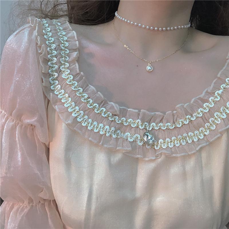 Vintage Pearl Beads Double Layer Chain Necklace