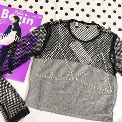 Vintage Perlen Strumpfband Eleganter dünner Ketten-BH