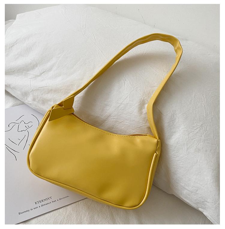 Vintage Soft Pu Leather Shoudler Baguette Bag