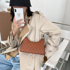Bolso tote vintage de hombro con estampado de cuadros escoceses