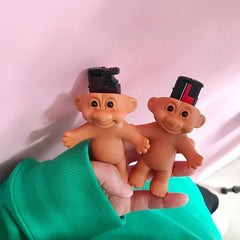 Vintage Troll Puppe Gummi Feuerzeughalter