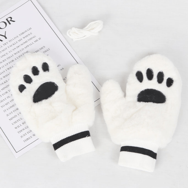 Warm Cat Paw Faux Fur Gloves