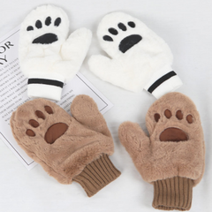 Warm Cat Paw Faux Fur Gloves