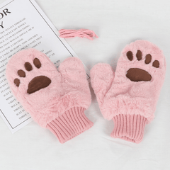 Warm Cat Paw Faux Fur Gloves