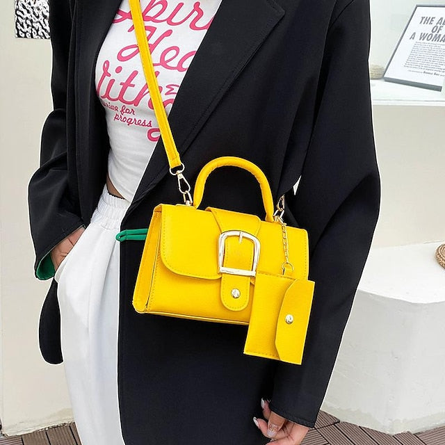 Durable PU Handbag Leather  Crossbody Bag Daily