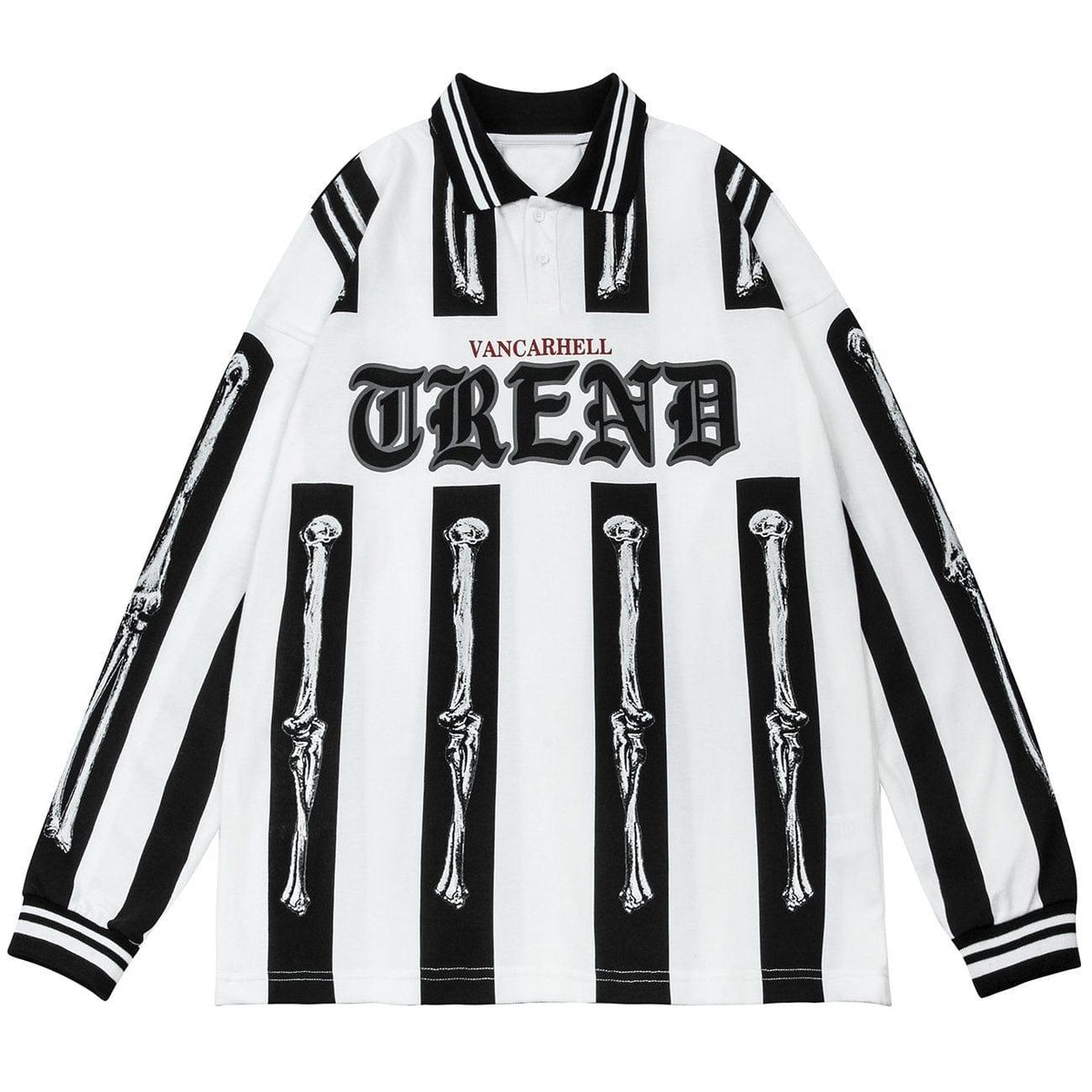 Vintage Striped Skull Cotton Oversized Sweatshirt